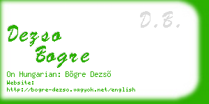dezso bogre business card